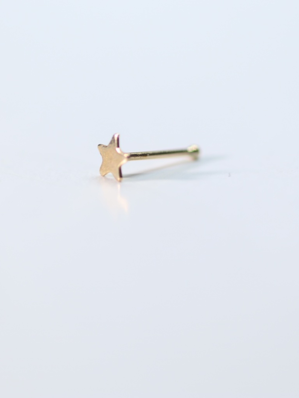 9kt. Gold Nose Piercing Straight nose bar 22 gauge New!